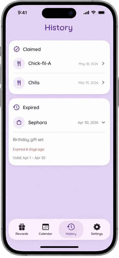 igota History Screen